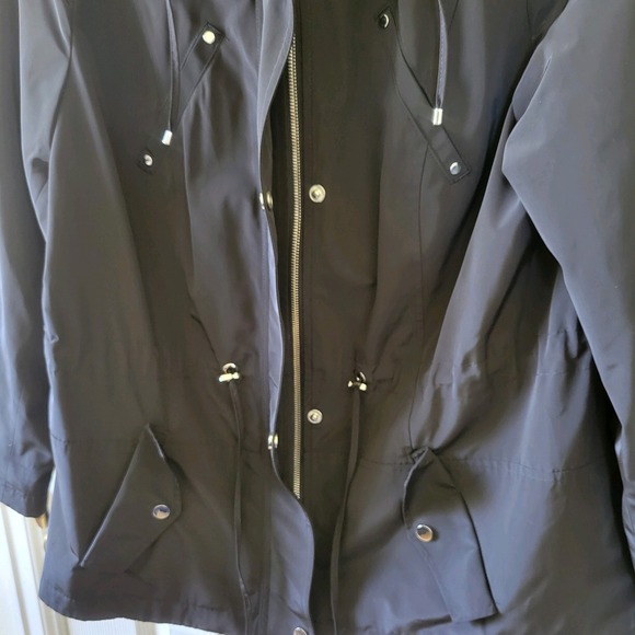 Charter Club Coat Size 1X Black Water-Resistant Hooded Anorak Jacket Womens - Picture 5 of 12